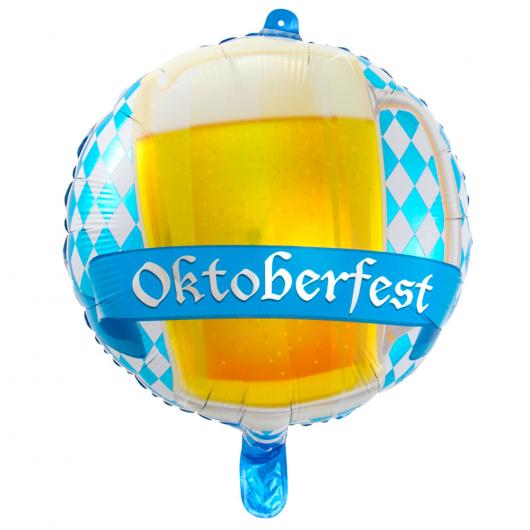 Oktoberfest Folieballong Ölglas Rund
