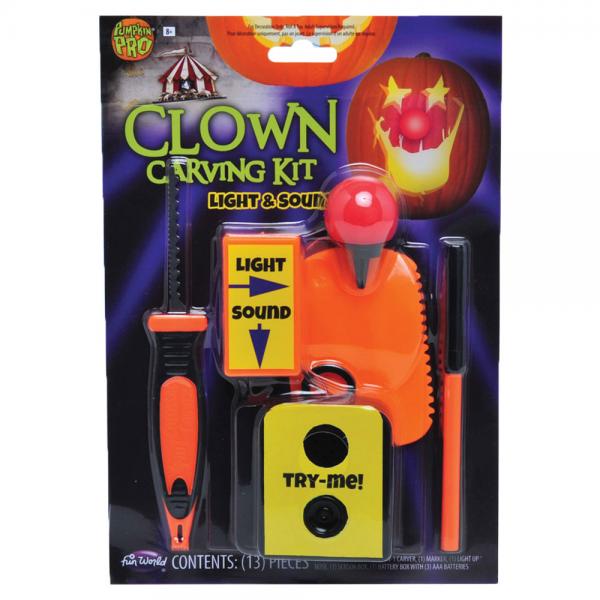 Skrset Halloweenpumpa Clown Ljud & Ljus