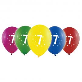 Sifferballonger 7 Färgmix