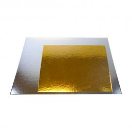 Fyrkantiga Tårtbrickor Guld & Silver 20 cm