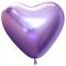Hjärtballonger Chrome Lila
