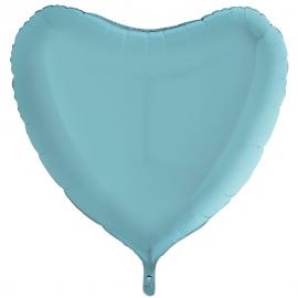Folieballong Hjärta Pastellblå XL