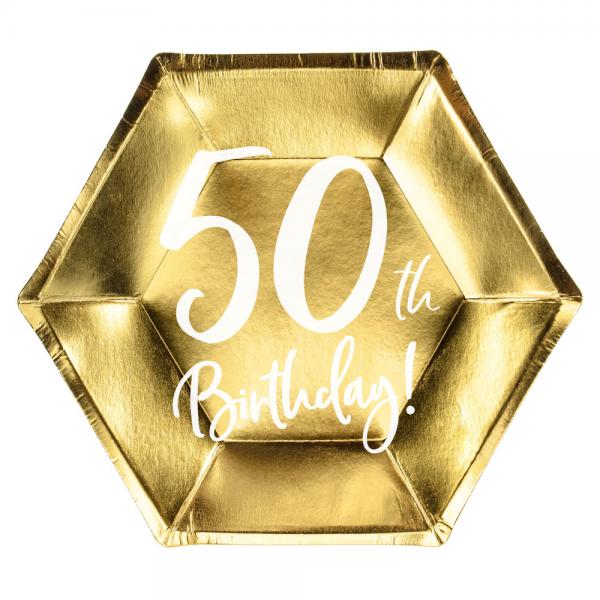 50th Birthday Assietter Guld