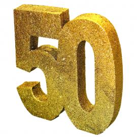 Glittrig 50 Års Dekoration Guld