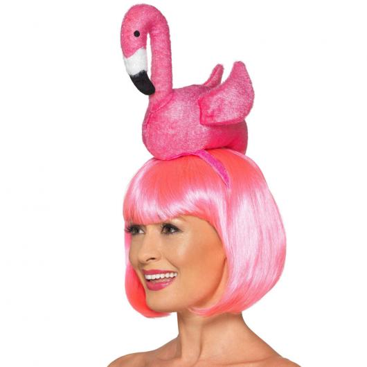 Fluffigt Flamingo Diadem