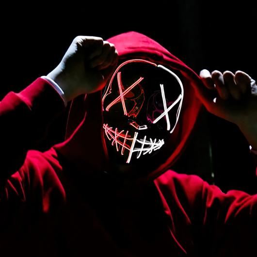 LED Mask Röd/Vit