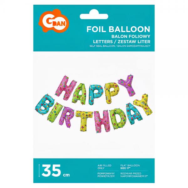 Happy Birthday Flerfrgade Bokstavsballonger
