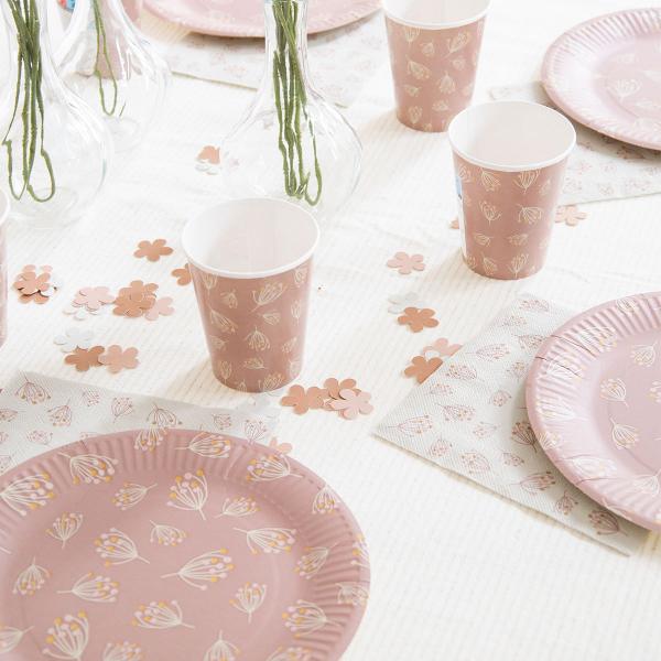 Pappersservetter Blomning Beige/Rosa 20-pack