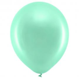 Rainbow Latexballonger Metallic Mintgröna 100-pack