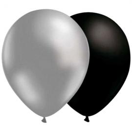 Ballonger Silver/Svart 50-pack
