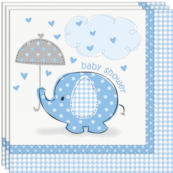 Baby Shower Boy Servetter Umbrellaphant