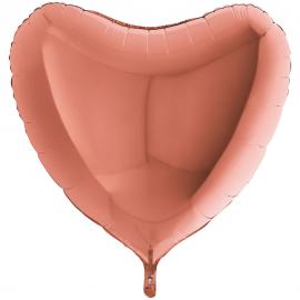 Folieballong Hjärta Roséguld XL