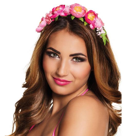 Diadem med Rosa Blommor