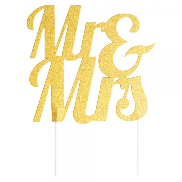 Glittrig Mr & Mrs Trtdekoration Guld
