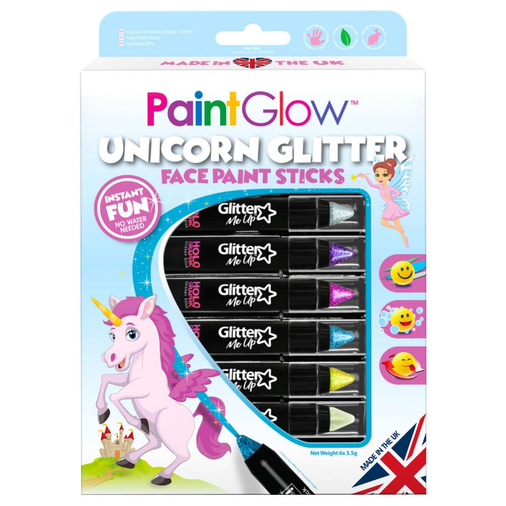 PaintGlow Unicorn Glitter Sminkpennor Partyhallen.se