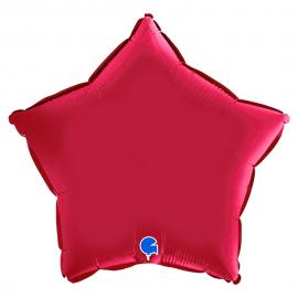 Folieballong Stjärna Satin Cherry