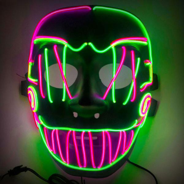 Crazy LED Mask Rosa & Grn