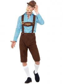 Oktoberfest Lederhosen Dräkt Blå & Brun