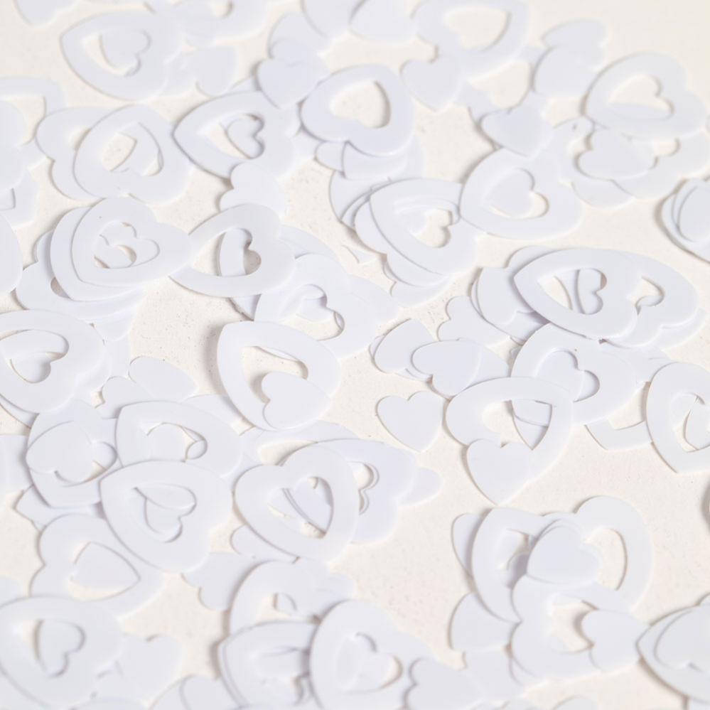 Hjärtformad Konfetti Vit Partyhallen.se