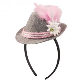 Oktoberfest Diadem Minihatt Rosa