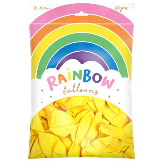 Rainbow Latexballonger Metallic Gula 100-pack