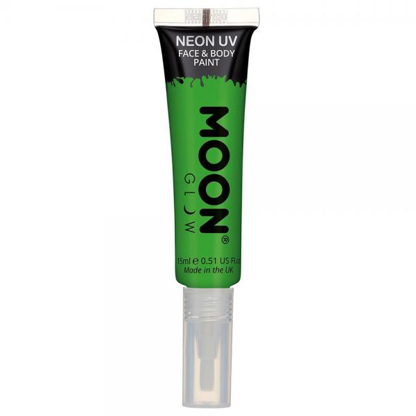 Moon Glow Neon UV Kropp- & Ansiktsfrg med Borste Intensiv Grn