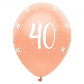 40-Års Ballonger Pearlised Roseguld
