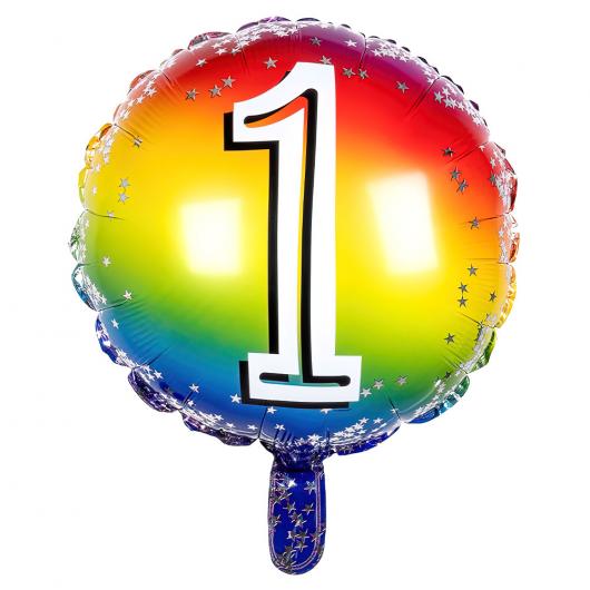 Folieballong Regnbåge 1 år
