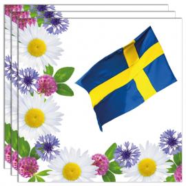 Sverige Servetter Blommor