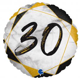 Marble 30 Holografisk Ballong Svart