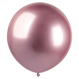Stora Runda Rosa Chrome Ballonger