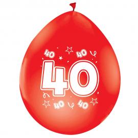40 Års Ballonger Metallic Röda