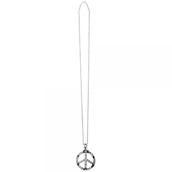 Silvrigt Peace Halsband