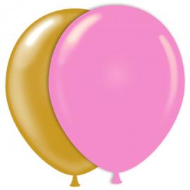 Ballonger Metallic Rosa och Guld 10-pack