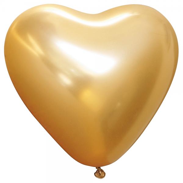 Hjrtballonger Chrome Guld