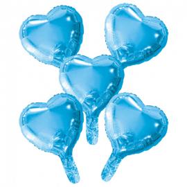 Ljusblåa Hjärtballonger Folie 5-pack