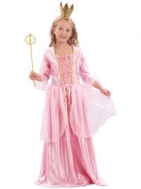 Rosa Prinsessklänning med Krona Barn Medium
