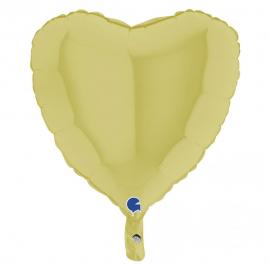 Hjärtballong Matt Pastellgul 46 cm