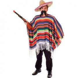 Mångfärgad Mexikansk Poncho Maskeraddräkt
