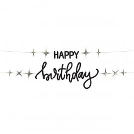 Bokstavsgirlang Happy Birthday Svart