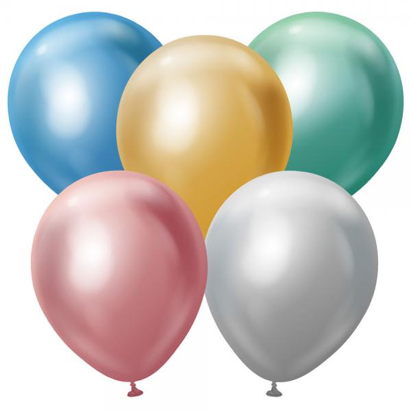 Premium Latexballonger Blandade Chrome Frger