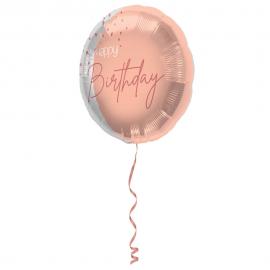 Happy Birthday Folieballong Ljusrosa