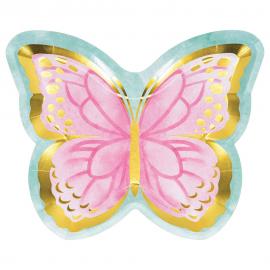 Shimmering Butterfly Papptallrikar Fjäril