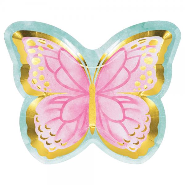 Shimmering Butterfly Papptallrikar Fjril