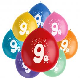 Födelsedagsballonger Monster 9 år