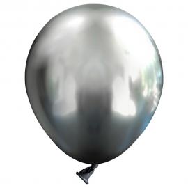 Miniballonger Chrome Grå 100-pack