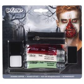 Zombie med Dragkedja Smink Kit