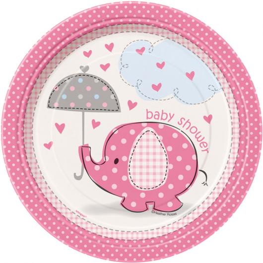 Baby Shower Girl Assietter Umbrellaphant