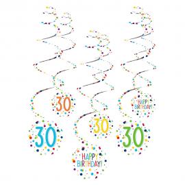 Hängande Swirls 30 år Confetti Birthday