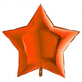 Stor Folieballong Stjärna Orange